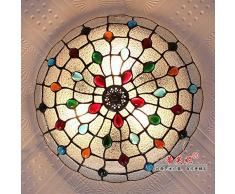 Ptéris à coloré Perles Chambre plafond européenne lampes Tiffany semi-circlr articulé en verre Abat-jour étude chambre plafond éclairage de plafond salon lampe restaurant Fixations