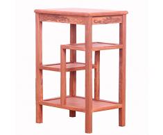 HANSHAN Tables Petite Table Basse, Acajou Table dangle Table Dappoint Fleur Poire Etagère en Bois Table À Thé Table Dappoint Armoire Latérale Salon Porte-thé 2 Couleurs