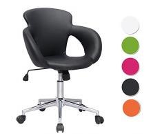 SixBros. Tabouret à roulettes de Travail Noir M-65335-1/724