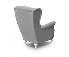 E-MEUBLES Fauteuil à Oreilles en Tissu Style scandinave Noir Stanford II