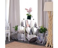 dibea Plastique, Chaussures, étagère de Rangement, système modulaire, 9 Compartiments, Transparent