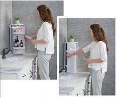 JYKOO Salle De Bains Blanc Triangle Étagère Cuisine Toilette Étagère Tournante Étagère D'angle Salle De Bains Rack De Stockage Armoire De Rangement Coin Multicouche Rack De Stockage,Gray
