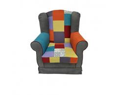 LIBEROSHOPPING.eu - LA TUA CASA IN UN CLIK Fauteuil bergère en Tissu 100% Coton déhoussable avec Repose-Pieds