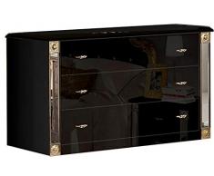 GUETTY LAQUÉ NOIR ET DORÉ CHAMBRE À COUCHER BAROQUE : La Commode