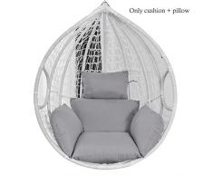 Koowaa Oeuf Suspendu Confortable Coussin de Chaise Balançoire Coussin de siège Nid épais Fauteuil Suspendu Dos avec Oreiller pour intérieur, extérieur(Uniquement Coussin et Oreiller)