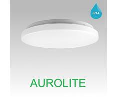 Plafonniers AUROLITE LED Super Slim 14W IP44, Ø 26cm, 4000K, 1100LM, Imperméable, Eclairage pour Salle de Bains, Cuisine, Couloir, Bureau, Plafonnier Encastré, Plafonnier de Bain, Haute Qualité