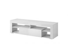 E-com Titan Meuble TV Bas Blanc 140 cm