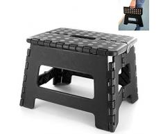 LNG Marchepied Pliable - Tabouret Pliant - Facile d’utilisation - Pratique - Rehausseur - Noir - 22x22x29cm / Charge max 120kg