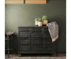 Whaleycorn rétro style industriel Buffet Noir vintage en métal fer à repasser Commode Armoire Placard de rangement