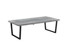 [en.casa] Table Basse Moderne Plateau MDF Pieds de Table en Épingle à Cheveux Béton 110cm x 60cm x 35cm