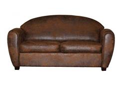 Meubletmoi Canapé Club 3 Places Confortable Marron Aspect Vieilli - Vintage Classique - Cuba