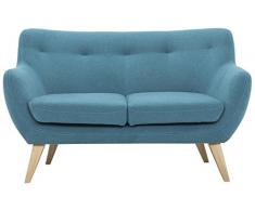 Scandinavian Design, Oscar canapé, 2 places, tissu bleu, 132 x 79 x 80 cm