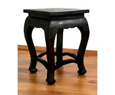 Livasia Table dopium, Table Basse | Table dappoint Hautes | Bois dacacia | Décoration Asiatique Fabriqué à la Main en Thaïlande (Noir)
