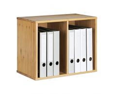 Relaxdays Etagère de rangement bambou bibliothèque bureau salon salle de bain 2 niveaux HxlxP: 53,5 x 41,5 x 29,5 cm horizontal ou vertical, nature