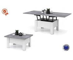 Dusine.fr - Goose Table Basse RELEVABLE RELEVABLE ET Extensible Beton Blanc
