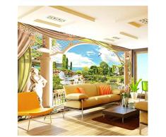 LFVGUIOP Murales 3D personnalisées, Temples de Montagne dItalie forêts Nature Salon canapé TV Mur Chambre Mur papier-1m2