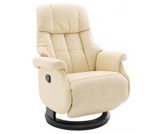 Robas Lund Calgary L Fauteuil de Relaxation, Cuir, Créme/Noir, 86 x 77 x 111 cm