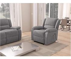 Loungitude Fauteuil de relaxation éléctrique avec releveur en MF grise