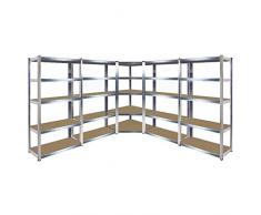 Kit détagères dangle galvanisé robuste 1800 mm H x 900 mm / 698 mm l x 400 mm P 175 kg UDL