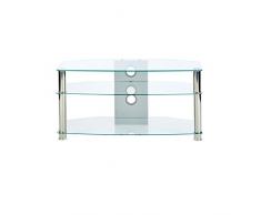 Mmt Meuble TV pour écran Jusqu’à 46 Transparent/chromé