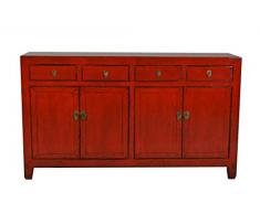 Fine Asianliving Buffet chinois antique rouge vitreux-Dongbei