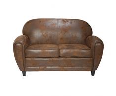 Rendez vous déco Canapé Club 2 Places Marron Vieilli