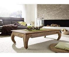 Table basse 160x80cm - Bois massif de palissandre laqué - Inspiration Ethnique-Coloniale - OPIUM #634