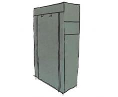 PrimeMatik - Armoire de Rangement et Chaussures en Tissu 60 x 30 x 128 cm Gris avec Porte Rouleau