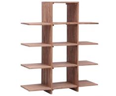 Festnight Bibliothèque Étagère de Rangement Bois de Teck Massif 100x30x120 cm