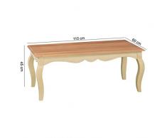 Kadimadesign Table Basse Vintage Angori Blanc massivement 110x60cm | Table Basse en Bois de Mangue | Table rectangulaire Opium