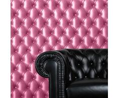 Cushioned Leather Effect Pink Padding Chesterfield Sofa Wallpaper 3D Image by Muriva Ltd
