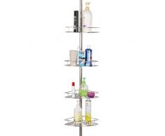 Dripex Etagère dangle de Douche télescopique en Acier Inoxydable sans Perçage Hauteur Réglable avec 4 Panier pour Salle de Bain et Cuisine …