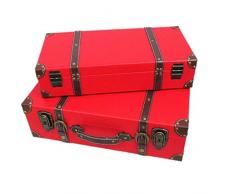 MELLRO Stockage Trunks Étagère Accueil Parties Décor de Mariage Décoration Rustique Hand Crafted Antique Look Pirate Treasure Chest Trinket/Boîte de Rangement avec poignée École Home Decor