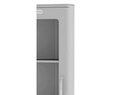 TENZO 5203-007 Malibu Vitrine d'angle Panneau/MDF Gris Aluminium 50 x 39 x 143 cm
