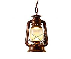 INJUICY Industrielle Vintage Retro E27 Led Edison Métal Lanterne Lampe Suspensions Lustre Plafonniers en Verre Kérosène Eclairage de Plafond pour Chevet Cuisine Salle à manger Salon Chambre Restaurant (Noir)