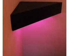 NEW Noir fait main en bois avec étagères d'angle Étagère flottante Rose lumières LED
