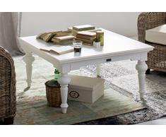 Nova Solo Table Basse Carre, Acajou, Blanc, 100x100x50 cm