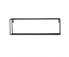 Support Mural Suspendu Rack, Rectangle Journaux Livres Étagère - Multifonction Magazines Rangement Panier - Style Nordique Fer Forgé Mural Étagère- Décor Maison - Noir, Medium