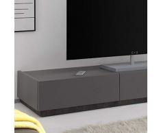 M-012 Banc TV Design Gris 3 tiroirs VALERONA