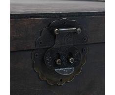 vidaXL Table Basse Bois Massif Style Vintage Marron Bancs dEntrée Salon