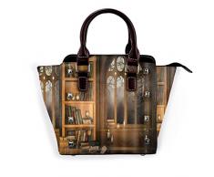 BROWCIN Étagère rustique de salle vintage gothique Halloween Détachable La mode Tendance Madame Sac à main Sac à bandoulière