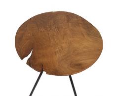 Brillibrum Design Table basse ronde en teck et teck en bois de teck et teck Marron métal vintage, Métal, Map(Langage_Tag-> De_de), Ø 40 - außergewöhnlich