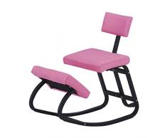 SEESEE.U Chaise Ergonomique déquilibre à Genoux et Tabouret en Bois avec Dossier pour Chaise de Bureau et de Bureau à Domicile | Grand siège, Rose