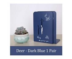 DGYAXIN Serre Livre Metal, Stables Durable Emboîtable Serre Livre, pour la Maison, Le Bureau et la Bibliothèque,NavyBlue,19.5cm×13.5cm