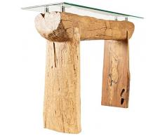 Windalf Antique Buffet Vintage en Bois de Teck avec Verre OROTHRUIN 110 cm