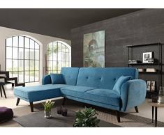 Bestmobilier - Olaf - Canapé dangle réversible scandinave Convertible revêtement en Velours - 239x85x158cm