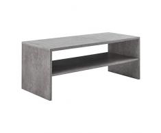 [en.casa] Table Basse de Salon avec Rangement Panneau de Fibre de Bois Couleur Gris Béton 100 x 40 x 40 cm