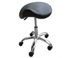 EYEPOWER Tabouret de Travail MST-404 en Forme de Selle avec roulettes Noir