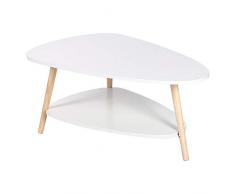 Wefun Table Basse Scandinave avec Rangement,Table de Café Bois pour Salon,Pieds en Hêtre