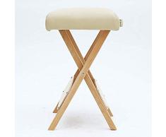 JBFZDS Tabouret Pliant, Tabouret Pliant en Bois De Hêtre, Tabouret De Massage Portatif, Tabouret Carré en Carton Éponge, 2 Couleurs, 33 × 56cm (Color : Beige)